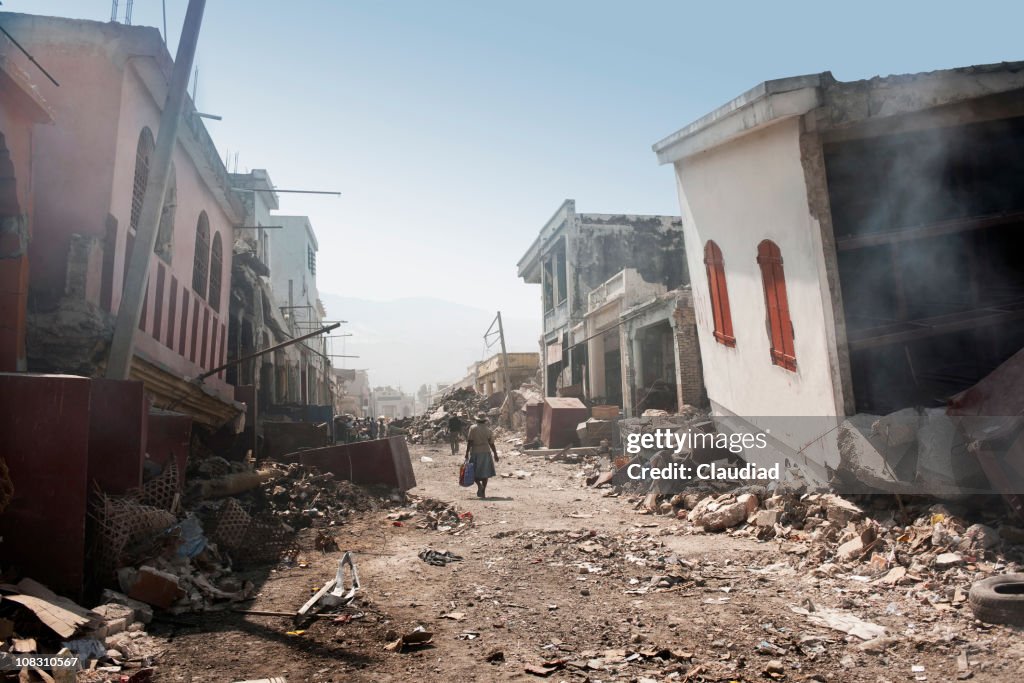 City after earthqake
