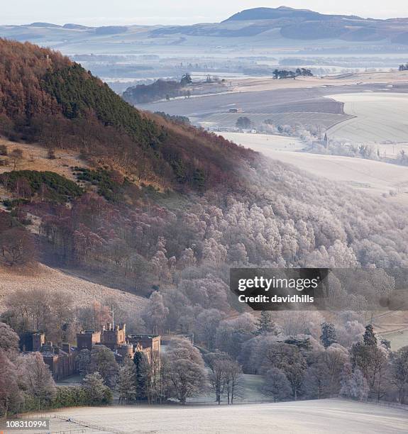 perthshire winter  landscape. - scotland winter stock pictures, royalty-free photos & images