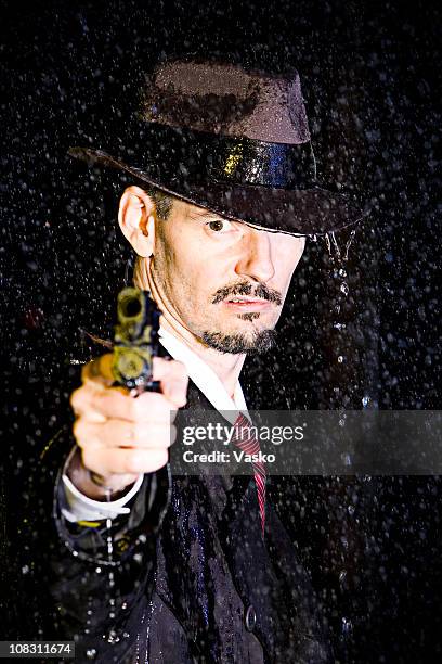 private investigator - gangster costume stock pictures, royalty-free photos & images