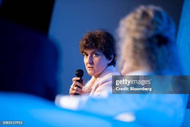 Sylvie Goulard, deputy governor of the Bank of France, speaks during a panel discussion at the Euronext NV annual conference in Paris, France, on...