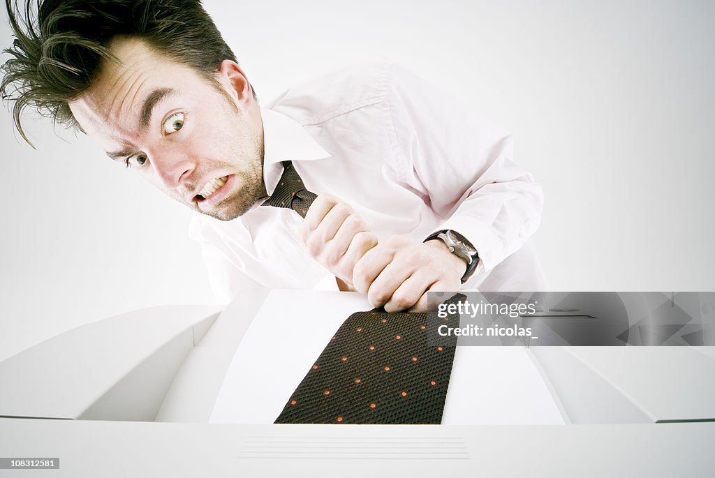 Businessman and Printer