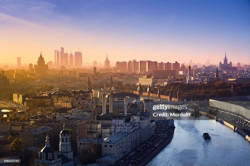 Aerial view of the most famous buildings in Moscow (XXXL)