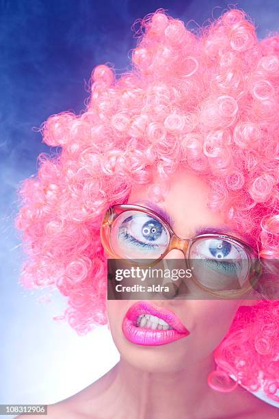 crazy girl - big lips stock pictures, royalty-free photos & images