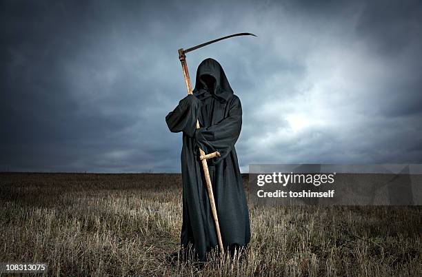 grim reaper - sickle stock pictures, royalty-free photos & images