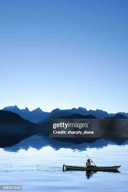 xxl twilight ocean kayaking - sea kayaking stock pictures, royalty-free photos & images