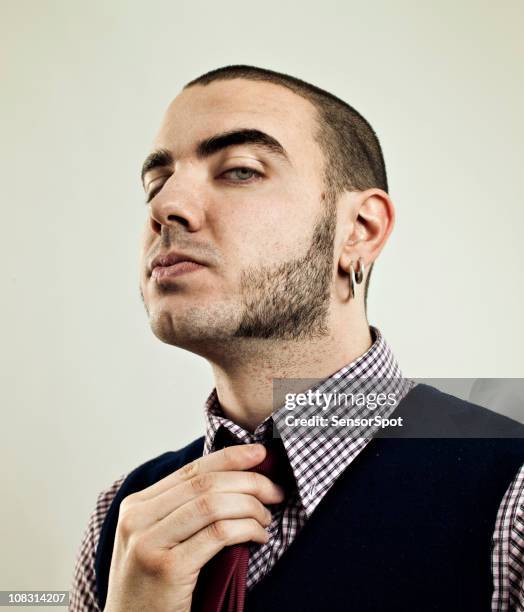 proud skinhead. - sideburn stock pictures, royalty-free photos & images