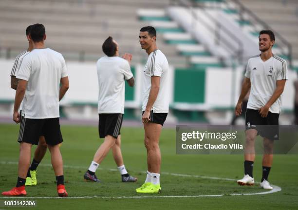 Cristiano Ronaldo of Juventus in action during a training session on January 15, 2019 in Jeddah, Saudi Arabia.