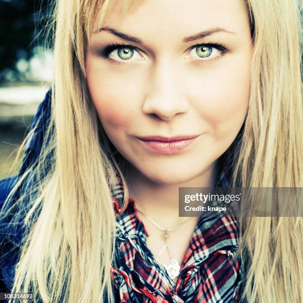 woman outside - woman smiling eyes closed stock pictures, royalty-free photos & images