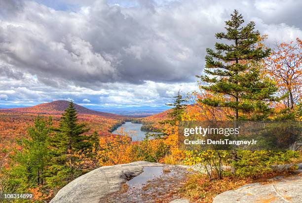 peak autumn foliage in vermont - groton stock pictures, royalty-free photos & images