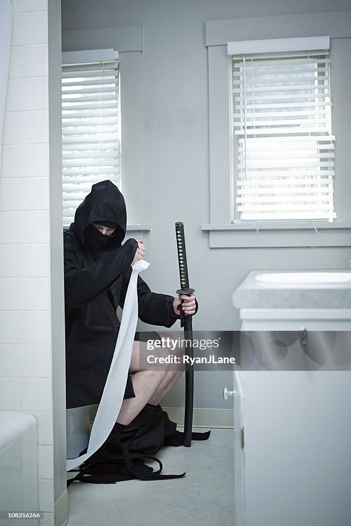 Domestic Ninja on the Toilet