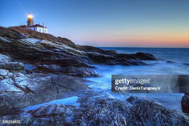 beavertail lighthouse - williamsburg virginia stockfoto's en -beelden