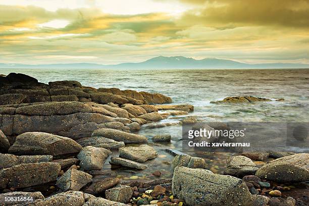 sunset in scotland - scottish coastline stock pictures, royalty-free photos & images