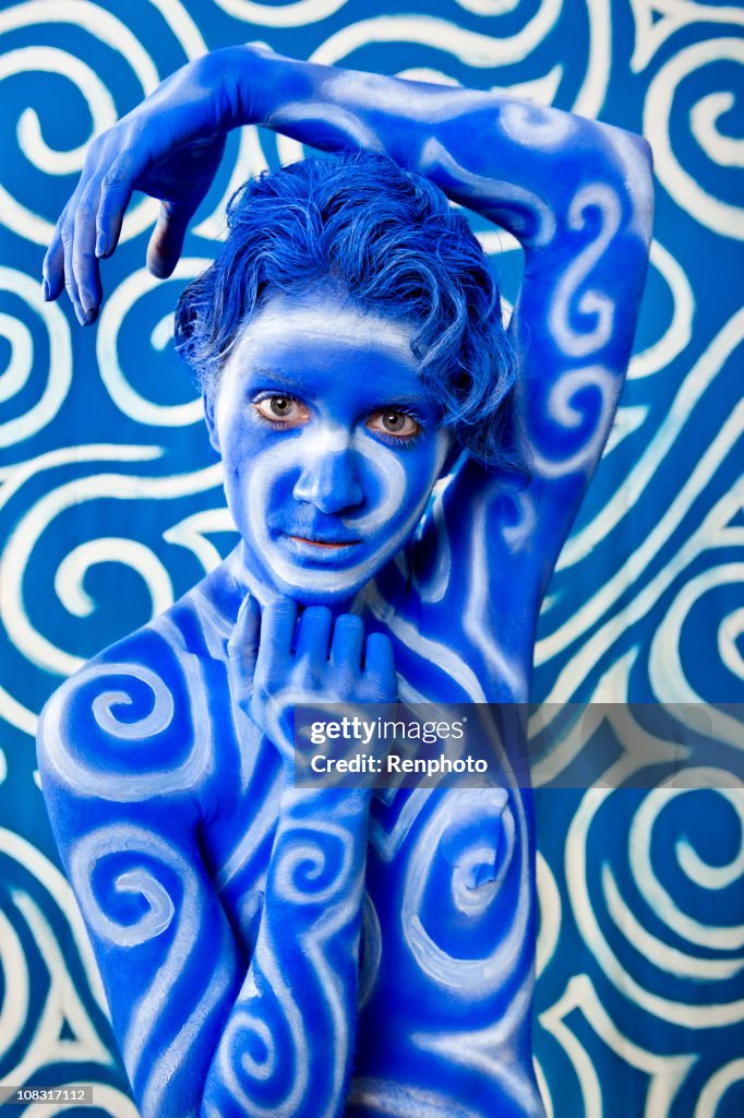 Body Paint Swirl Camouflage High-Res Stock Photo - Getty Images