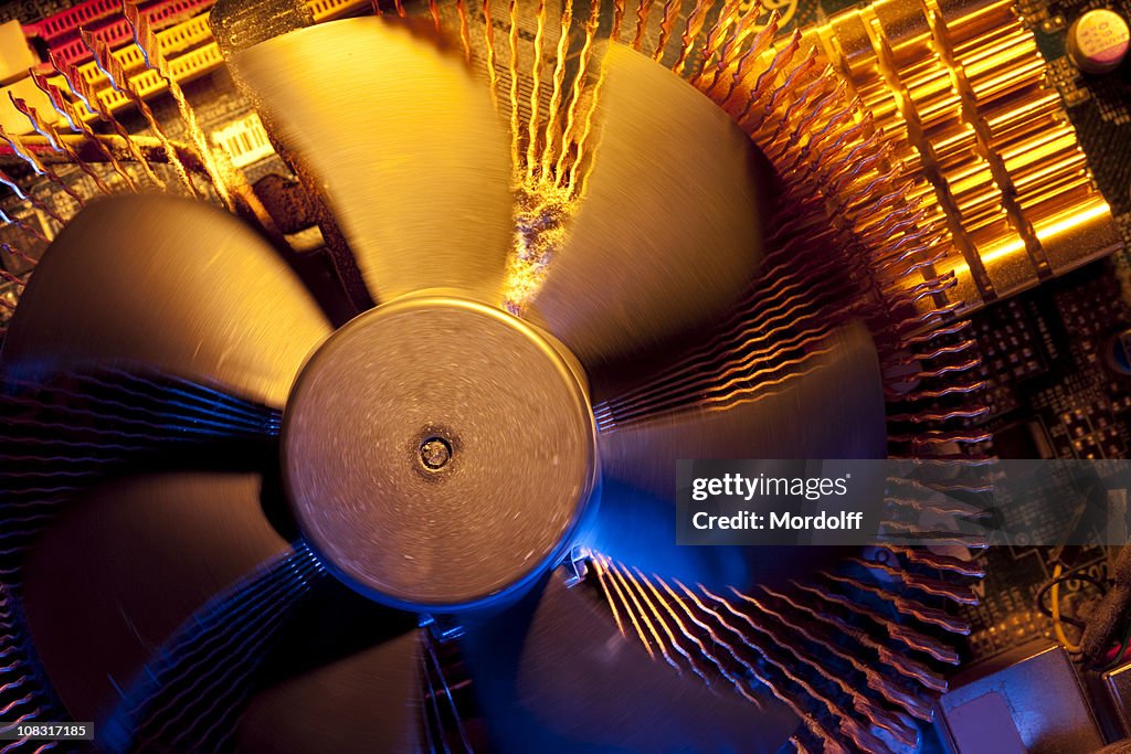 Close-up of Computer CPU Fan