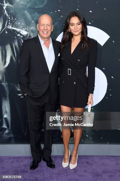 Bruce Willis and Emma Heming attend the "Glass" New York Premiere at SVA Theater on January 15, 2019 in New York City.