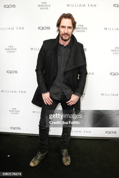 Model coach Thomas Hayo arrives for the William Fan Defile during 'Der Berliner Salon' Autumn/Winter 2019 at Knutschfleck on January 15, 2019 in...