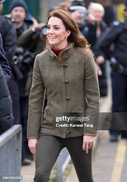 Catherine, Duchess of Cambridge visits King Henry's Walk Garden on January 15, 2019 in London, United Kingdom.