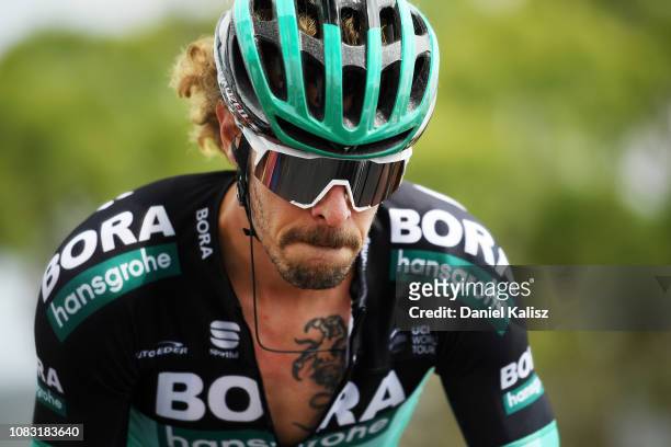 Daniel Oss of Italy and Team Bora-Hansgrohe competes during stage two of the 2019 Tour Down Under on January 16, 2019 in Norwood, Australia.