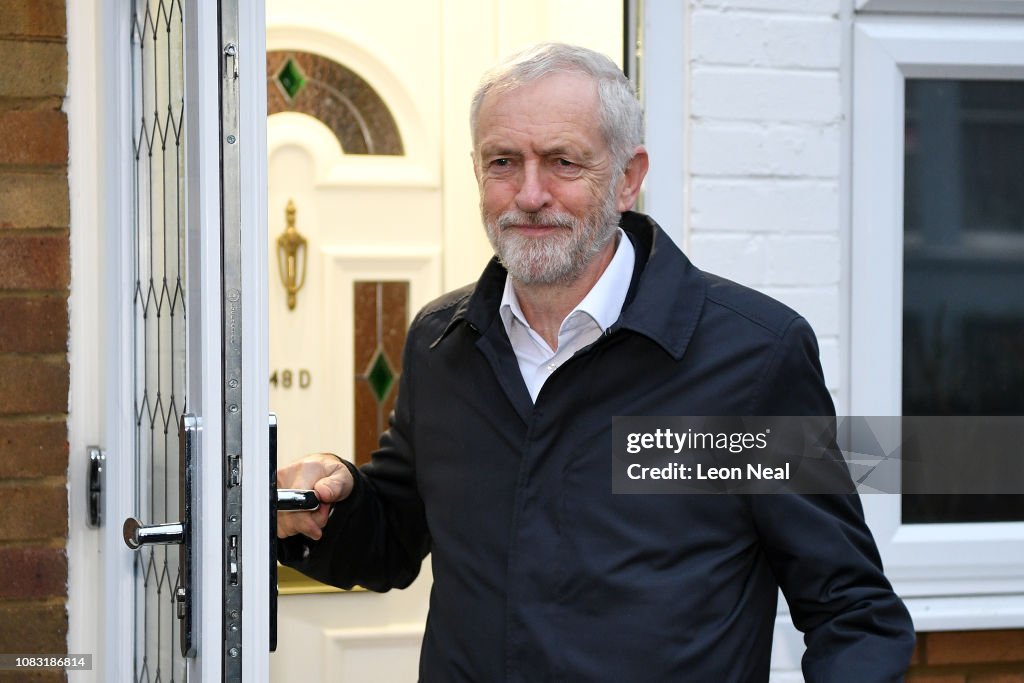 Labour Leader Leaves Home Ahead Of Government No Confidence Vote