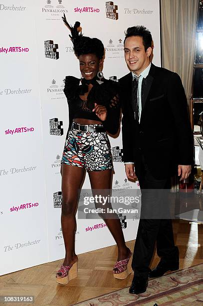 Singer Shingai Shoniwa and musician Dan Smith of the Noisettes attend the South Bank Sky Arts Awards at The Dorchester on January 25, 2011 in London,...