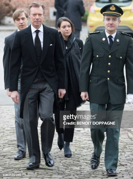 Grand Duke Henri of Luxembourg attends the funeral service for Count Philippe de Lannoy, at Frasnes-Lez-Anvaing, Wednesday 16 January 2019. The Count...