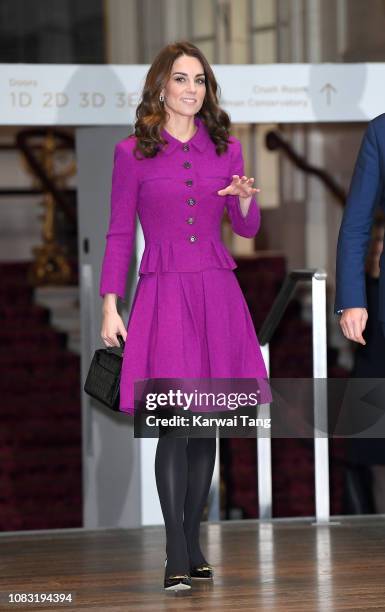 Catherine, Duchess of Cambridge visits the Royal Opera House to learn more about their use of textiles, commissioning of fabrics and supply chain on...