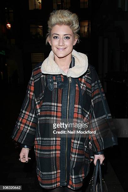 Katie Waissel sighted arriving at a London West End club where she is due to perform on January 25, 2011 in London, England.