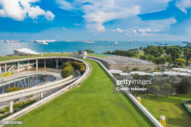 marina barrage, singapore - marina stockfoto's en -beelden