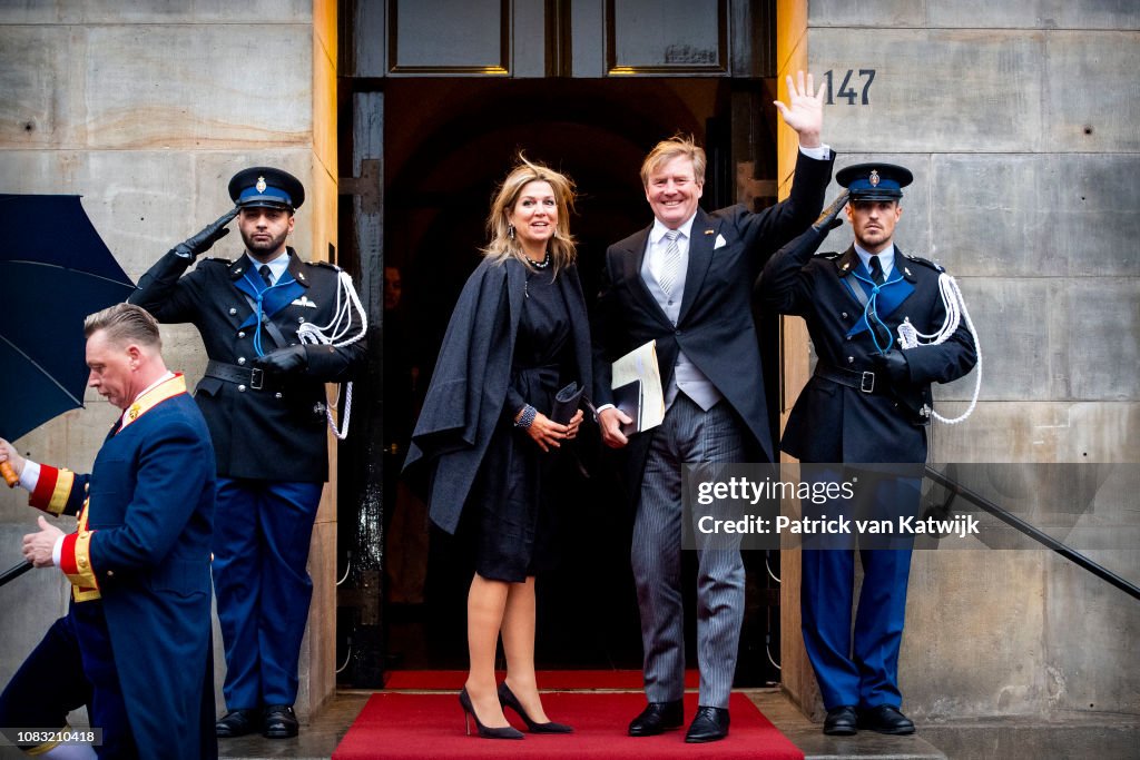 Dutch Royal Family Attends New Year Reception For Diplomatic Corps At Royal Palace In Amsterdam