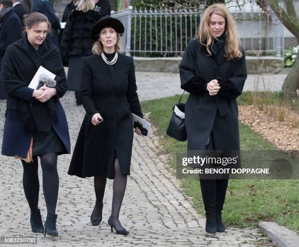 Princess Sibilla of Luxembourg pictured after the funeral service for Count Philippe de Lannoy, at Frasnes-Lez-Anvaing, Wednesday 16 January 2019....