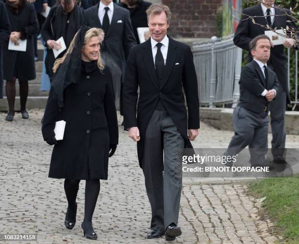 Grand Duke Henri of Luxembourg pictured after the funeral service for Count Philippe de Lannoy, at Frasnes-Lez-Anvaing, Wednesday 16 January 2019....