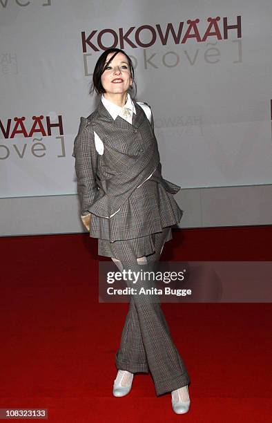 Actress Meret Becker arrives for the ''Kokowaeaeh' - Germany Premiere at the CineStar movie theater on January 25, 2011 in Berlin, Germany.
