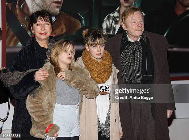 Actress Monika Hansen, granddaughter Lillith, granddaughter Lulu and actor Otto Sander arrive for the ''Kokowaeaeh' - Germany Premiere at the...