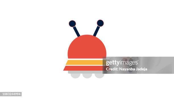 snail with shell space ship icon - detonator stock illustrations