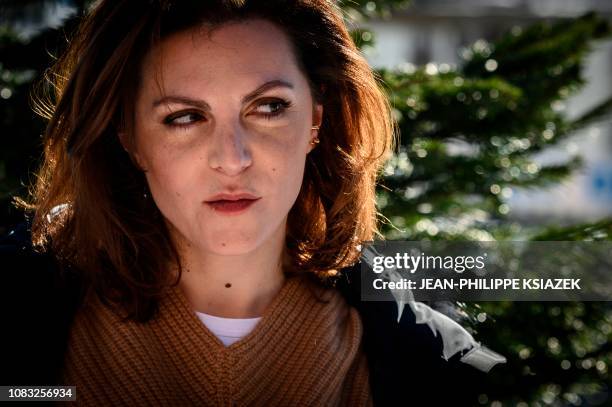 French actress Anne-Elisabeth Blateau poses on January 16, 2019 during the 22nd Comedy Film Festival in L'Alpe d'Huez, France.