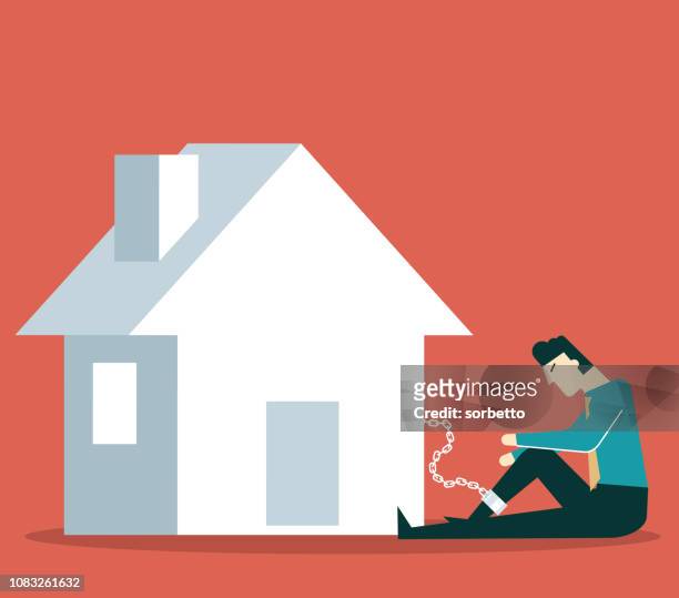 mortgage - businessman - corruption abstract stock illustrations