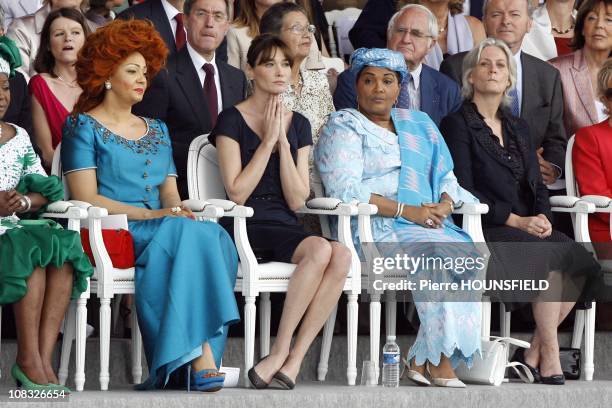 Chantal Biya, Carla Sarkozy, Chantal Compaore, Penelope Fillon in Paris, France on July 14th, 2010.
