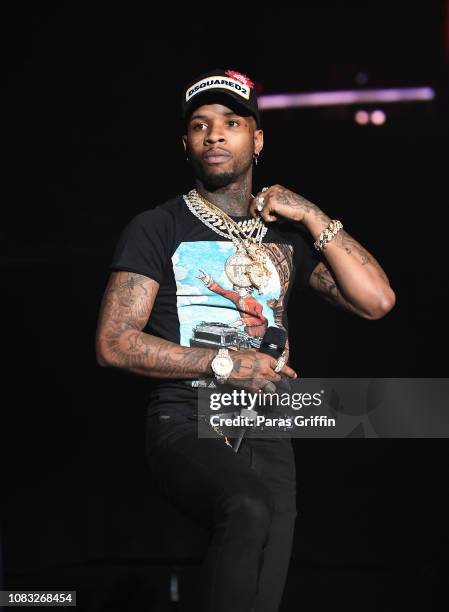 Tory Lanez performs onstage during 2018 V-103 Winterfest at State Farm Arena on December 15, 2018 in Atlanta, Georgia.