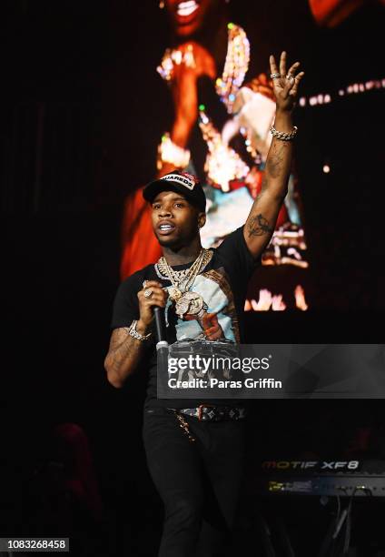 Tory Lanez performs onstage during 2018 V-103 Winterfest at State Farm Arena on December 15, 2018 in Atlanta, Georgia.