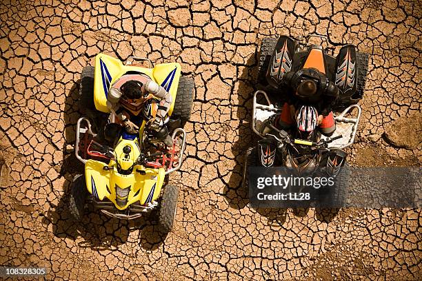 on a break. - atv trail stockfoto's en -beelden