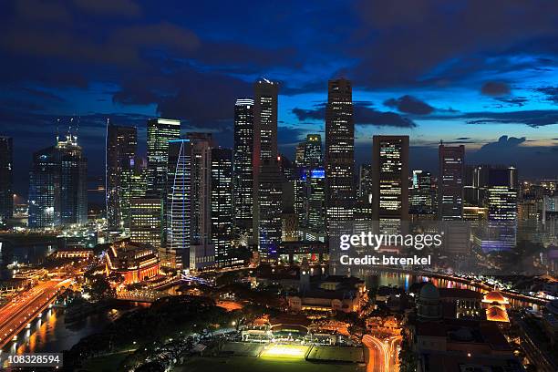singapore skyline - singapore padang stock pictures, royalty-free photos & images
