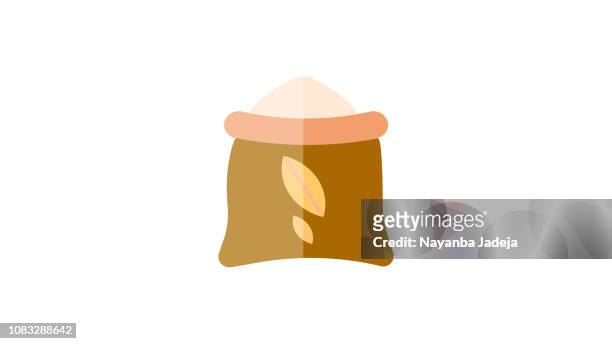 wheat bag icon - flour stock illustrations