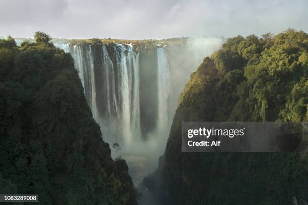 victoria falls (mosi-oa-tunya) , zimbabwe - zambia - victoria falls - fotografias e filmes do acervo