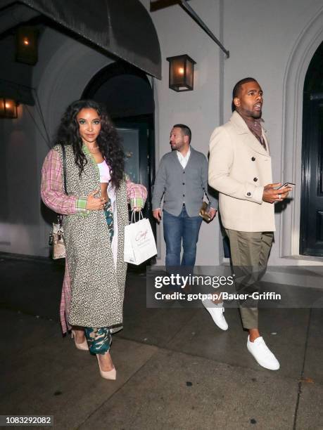 Tinashe Kachingwe and Mario Barrett are seen on January 15, 2019 in Los Angeles, California.