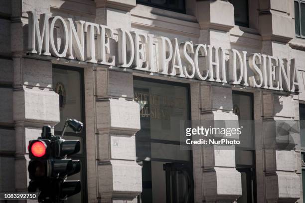 View of the branches of the bank &quot;Monte Dei Paschi di Siena&quot; in Rome, Italy, Wednesday, January 16, 2019. After the surprise news on the...