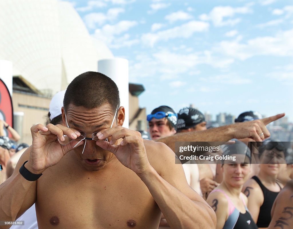 Tony Abbott Swims The Sydney Harbour On Australia Day