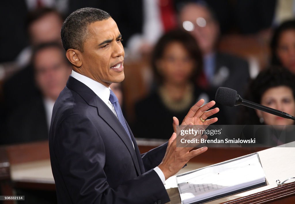 Obama Delivers State Of The Union Address To Joint Session Of Congress