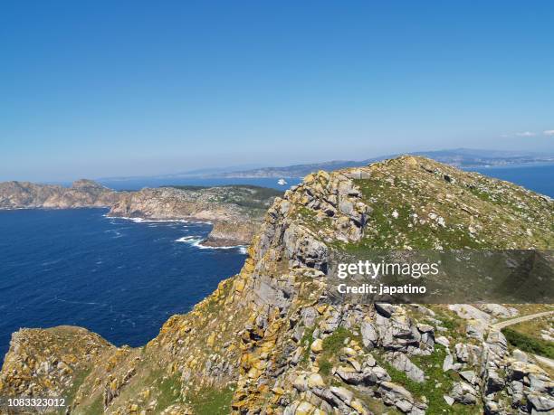 cies islands in the ria de vigo - atlantic islands stock pictures, royalty-free photos & images