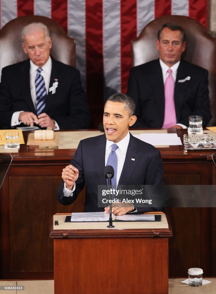 Obama Delivers State Of The Union Address To Joint Session Of Congress