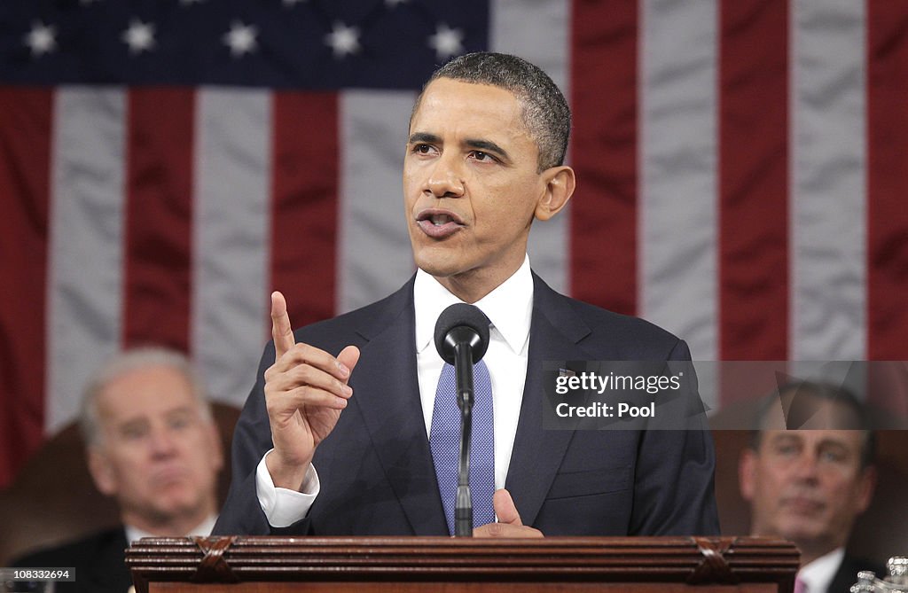 Obama Delivers State Of The Union Address To Joint Session Of Congress
